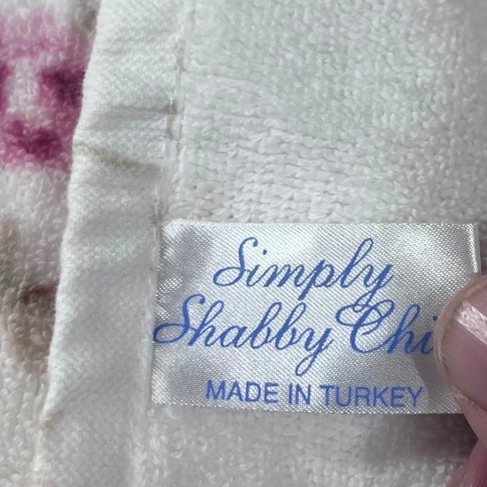 Simply Shabby Chic Pink Rose Floral Bath Towel 100% Cotton Vtg Cottagecore 50x27